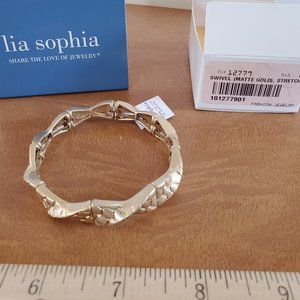 Lia Sophia swivel stretch bracelet in matte gold
